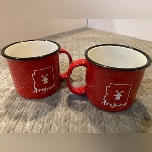21Arizona Dutch Bros Brothers Coffee Cup Mug Red Speckled 16oz Windmill Regional